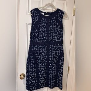 DM Collection Navy and White Patterned Dress